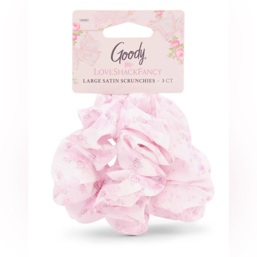 LoveShackFancy Pink Satin Scrunchies
